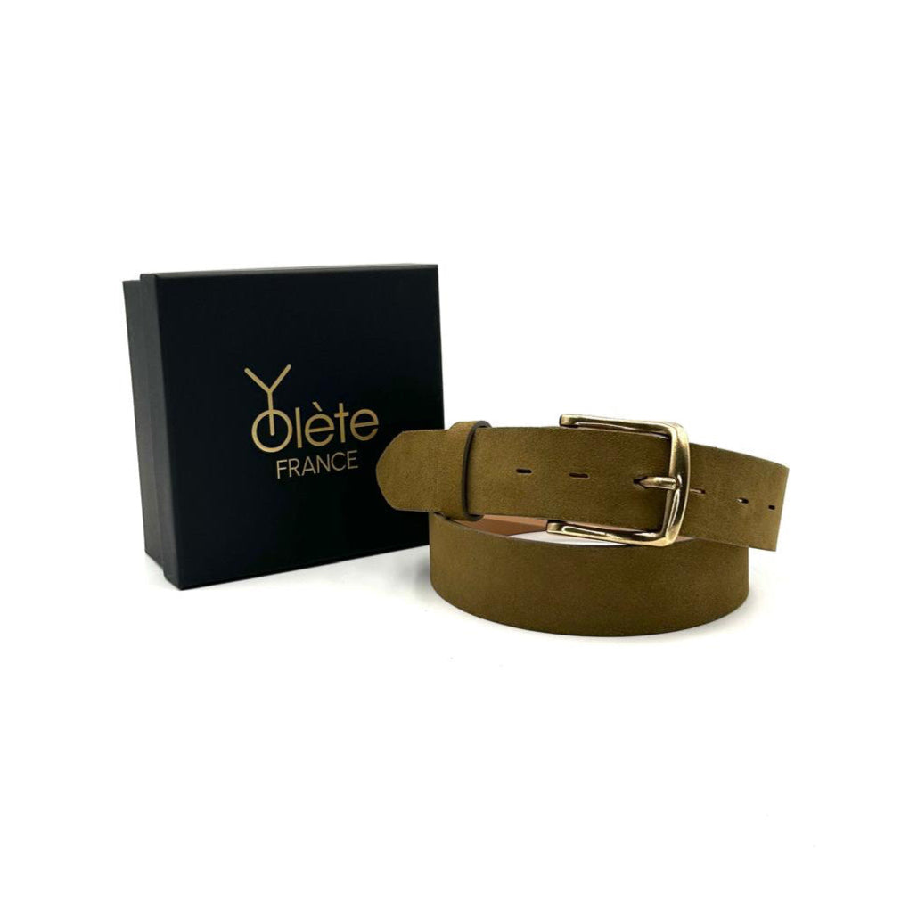 SUEDE KAKI AVEC BOUCLE