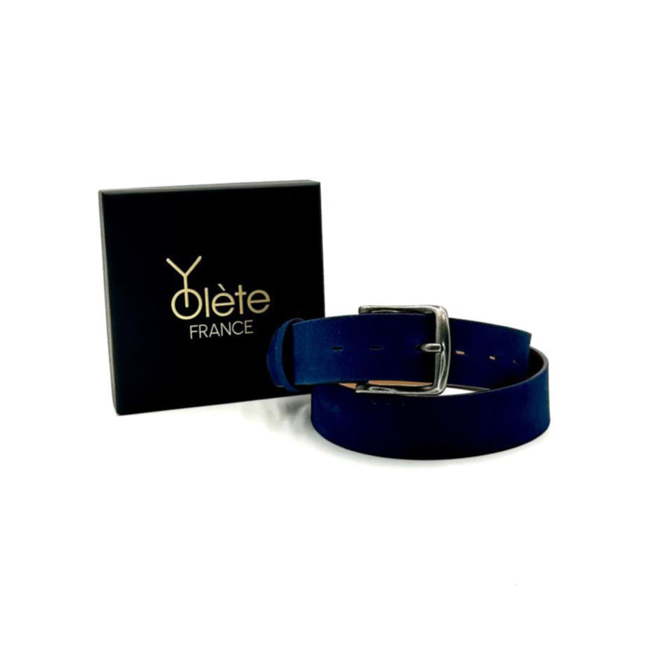 SUEDE BLEU AVEC BOUCLE